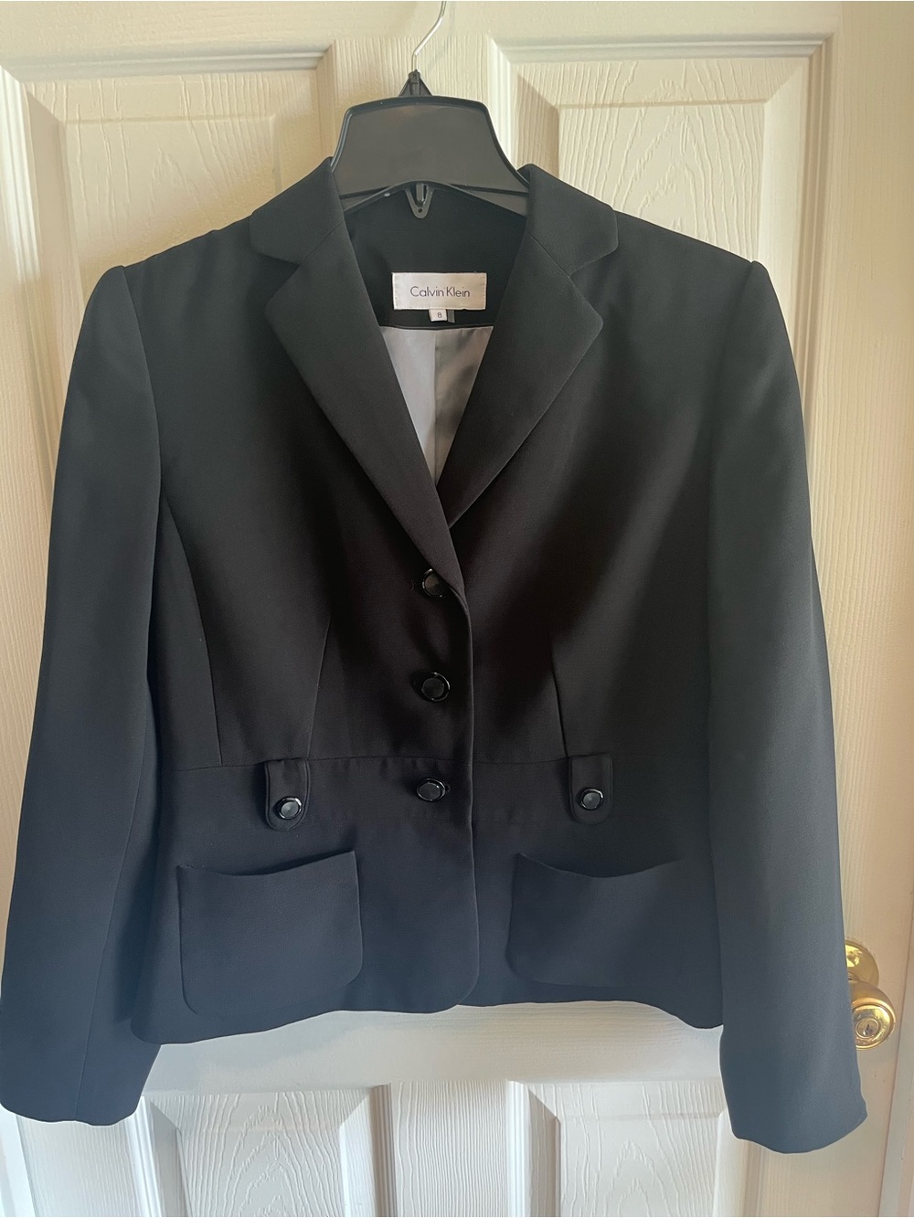 GUC Calvin Klein Women's Black Tailored Blazer Jacket size 8